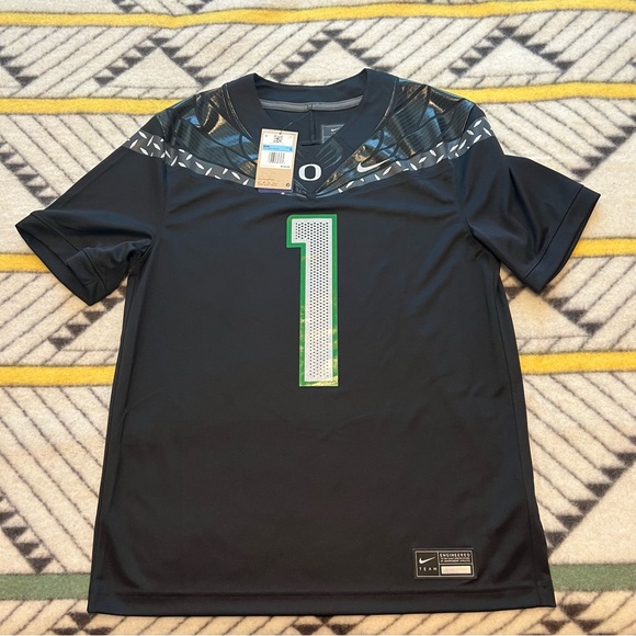 Nike Oregon ducks Football Jersey Black Game Day Tonal Wings & Chrome Diamond #1 - Picture 5 of 16
